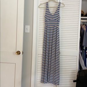 Blue striped Anthropologie maxi dress. Size XS